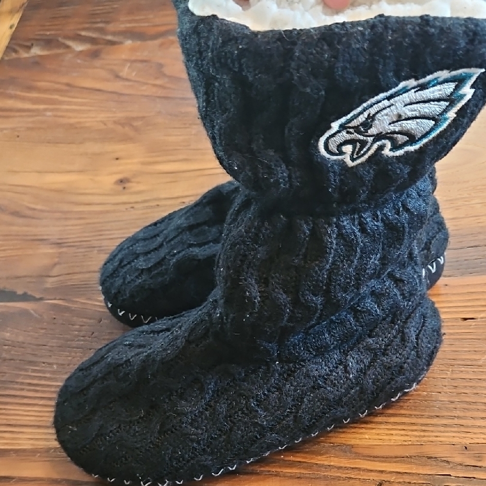 Black Cable Knit Slipper Socks with Logo